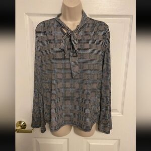 Apt. 9 Black and White Plaid Blouse